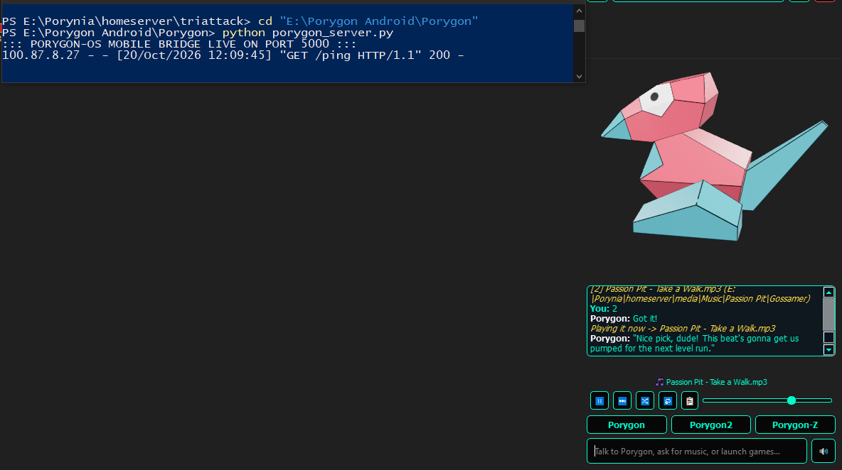 PORYGON-OS Server Bridge and Audio Queueing